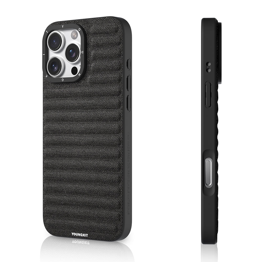 Apple iPhone 16 Pro Max Kılıf M-safe Şarj Özellikli Youngkit Canvas Serisi Kapak Mürdüm