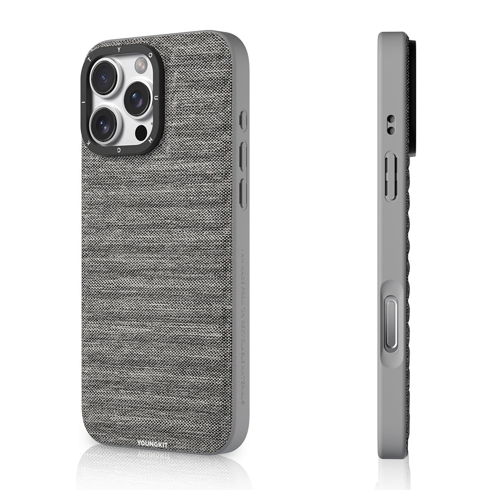 Apple iPhone 16 Pro Max Kılıf M-safe Şarj Özellikli Youngkit Canvas Serisi Kapak Mürdüm