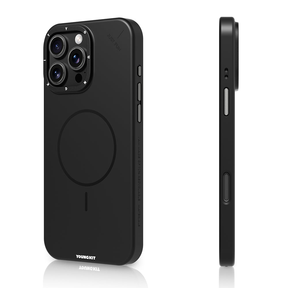 Apple iPhone 16 Pro Max Kılıf M-safe Şarj Özellikli Youngkit Dynamag Serisi Kapak Gri