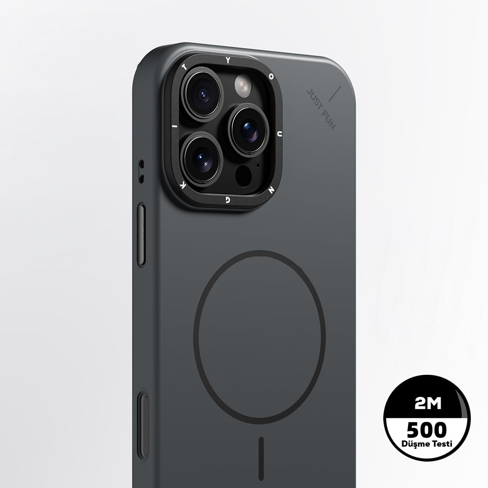 Apple iPhone 16 Pro Max Kılıf M-safe Şarj Özellikli Youngkit Dynamag Serisi Kapak Gri