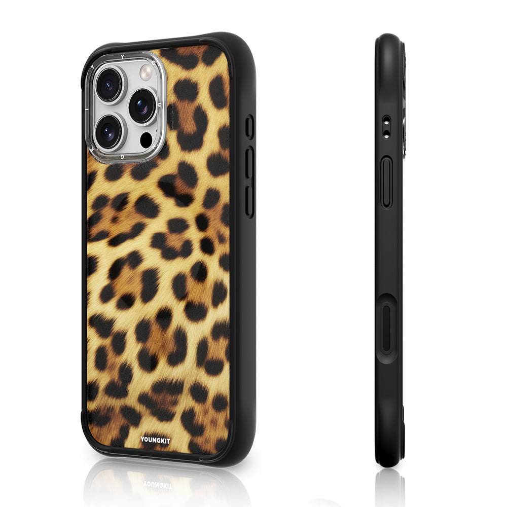 Apple iPhone 16 Pro Max Kılıf M-safe Şarj Özellikli Youngkit Leopard Serisi Kapak Mor