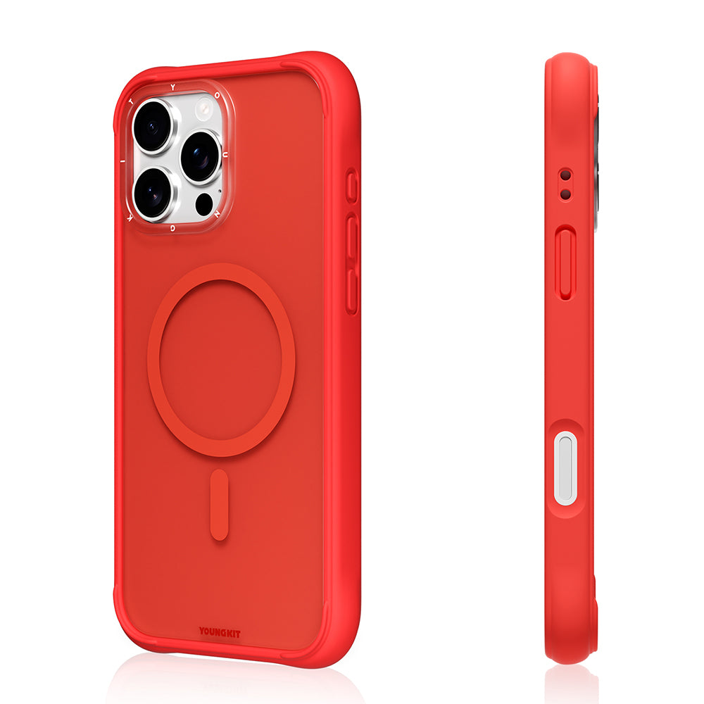 Apple iPhone 16 Pro Max Kılıf M-safe Şarj Özellikli Youngkit Macaroon Serisi Kapak Sarı