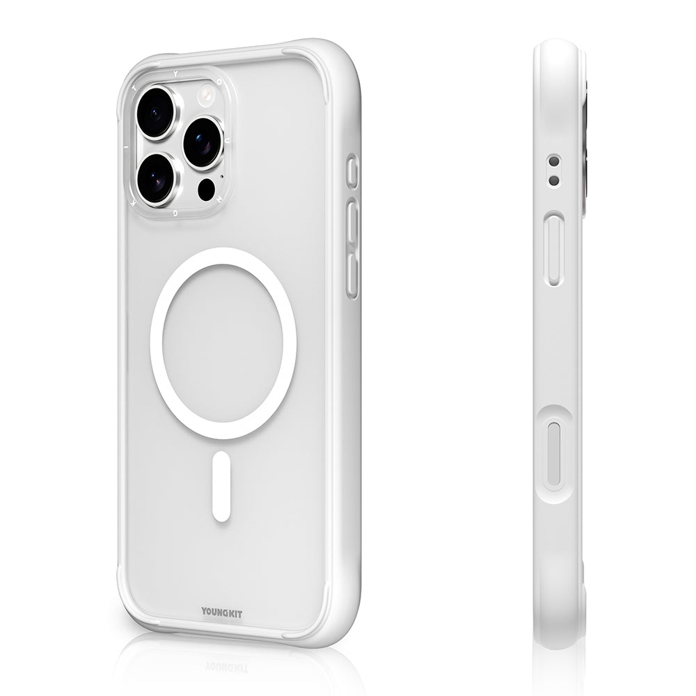 Apple iPhone 16 Pro Max Kılıf M-safe Şarj Özellikli Youngkit Macaroon Serisi Kapak Sarı