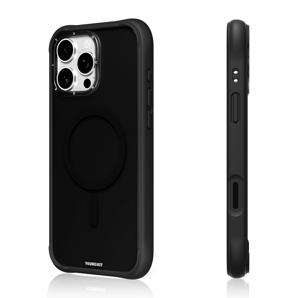 Apple iPhone 16 Pro Max Kılıf M-safe Şarj Özellikli Youngkit Macaroon Serisi Kapak Mavi