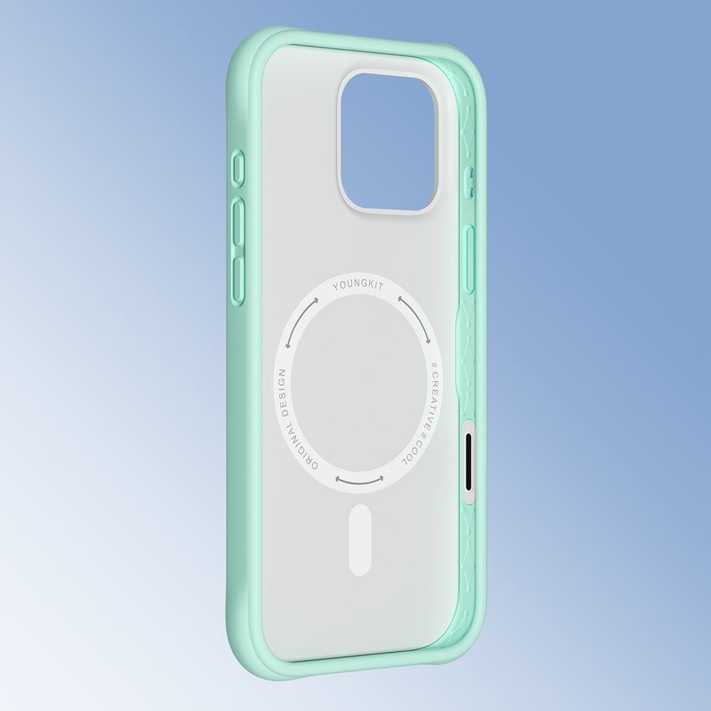 Apple iPhone 16 Pro Max Kılıf M-safe Şarj Özellikli Youngkit Macaroon Serisi Kapak Sarı