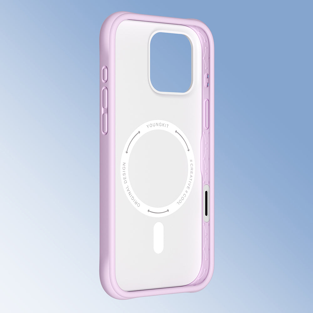 Apple iPhone 16 Pro Max Kılıf M-safe Şarj Özellikli Youngkit Macaroon Serisi Kapak Kırmızı