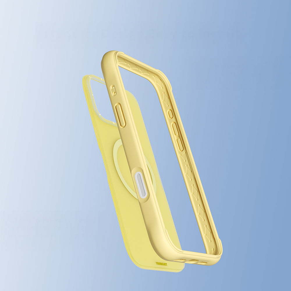 Apple iPhone 16 Pro Max Kılıf M-safe Şarj Özellikli Youngkit Macaroon Serisi Kapak Pembe