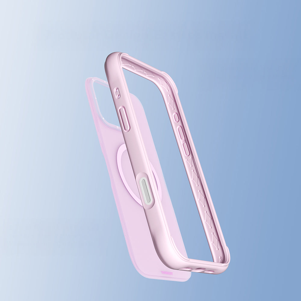 Apple iPhone 16 Pro Max Kılıf M-safe Şarj Özellikli Youngkit Macaroon Serisi Kapak Beyaz