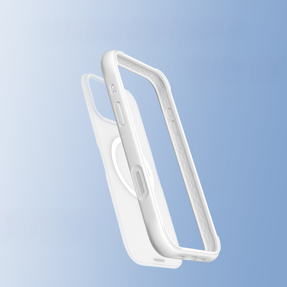 Apple iPhone 16 Pro Max Kılıf M-safe Şarj Özellikli Youngkit Macaroon Serisi Kapak Pembe