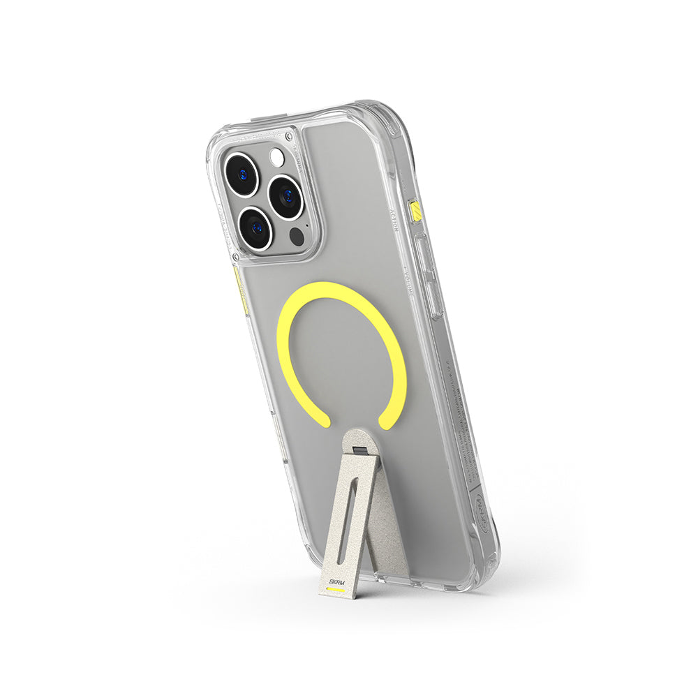 Apple iPhone 16 Pro Max Kılıf M-safe Şarj Özellikli 360 Derece Dönebilen Standlı Skinarma Helix Kapak Şeffaf