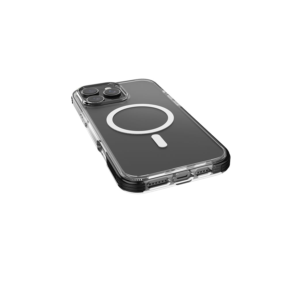 Apple iPhone 16 Pro Max Kılıf M-safe Şarj Özellikli Airbag Tasarımlı Raptic Clear Serisi Şeffaf Kapak Beyaz