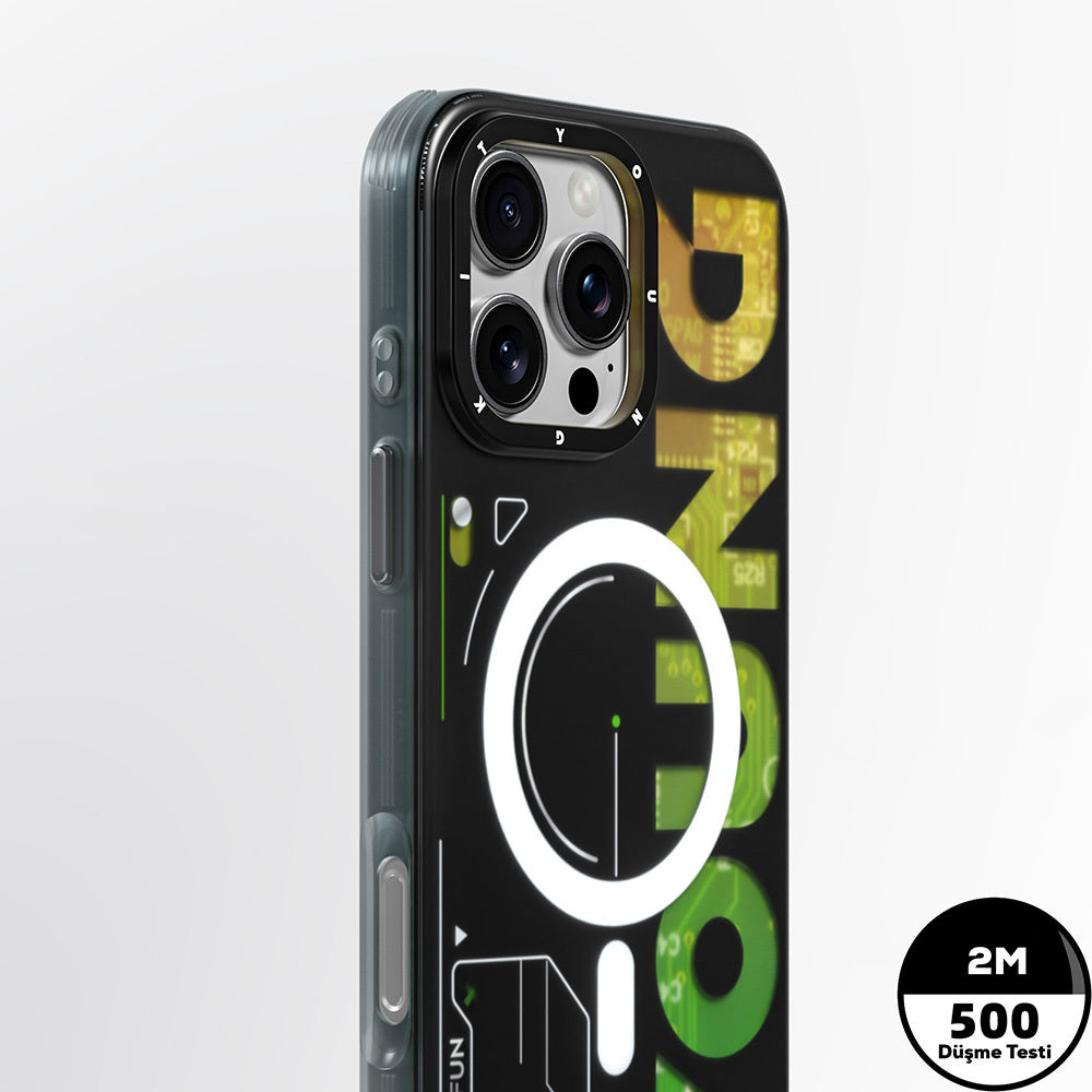 Apple iPhone 16 Pro Max Kılıf M-safe Şarj Özellikli Airbagli Çift Katmanlı Youngkit Future Serisi Kapak Kırmızı