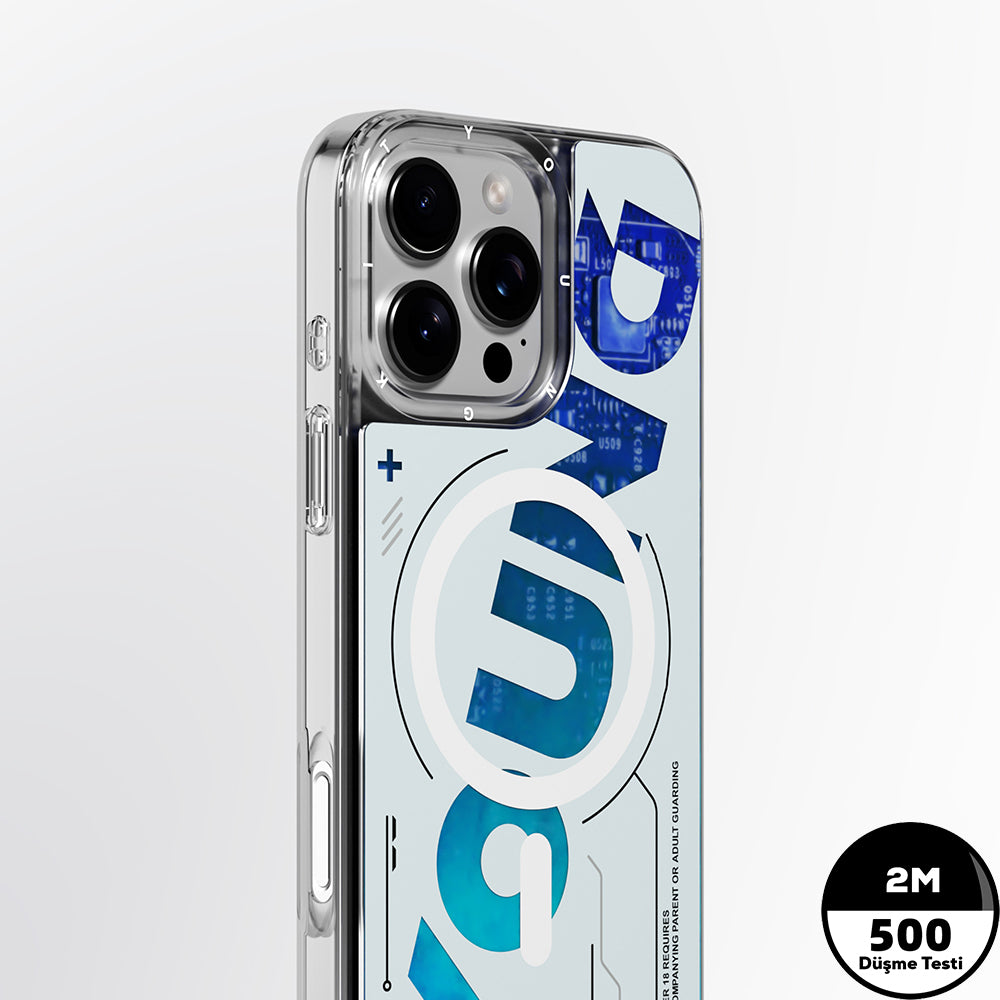 Apple iPhone 16 Pro Max Kılıf M-safe Şarj Özellikli Airbagli Çift Katmanlı Youngkit Future Streamer Serisi Kapak Kırmızı