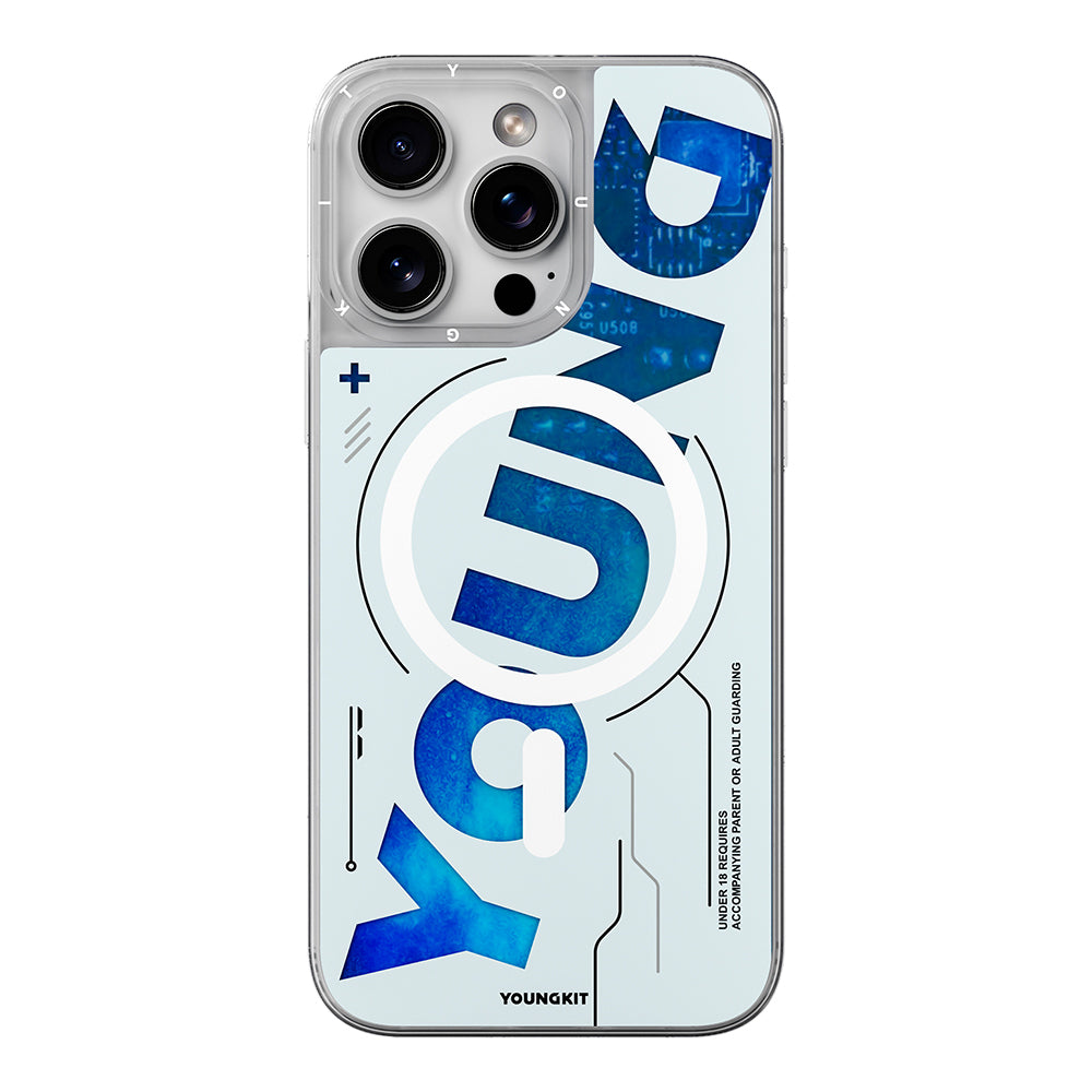 Apple iPhone 16 Pro Max Kılıf M-safe Şarj Özellikli Airbagli Çift Katmanlı Youngkit Future Streamer Serisi Kapak Kırmızı