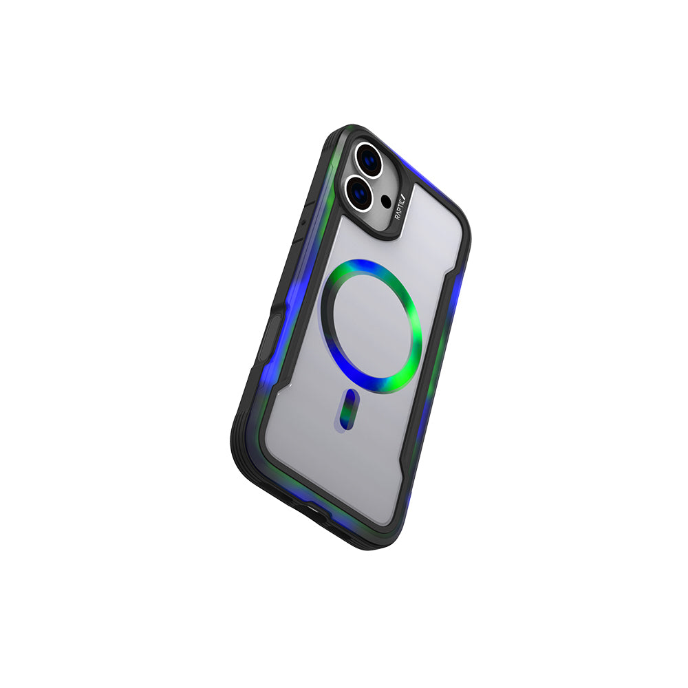 Apple iPhone 16 Pro Max Kılıf M-safe Şarj Özellikli Airbagli Raptic Shield 2.0 Serisi Şeffaf Arka Yüzey Kapak Turkuaz