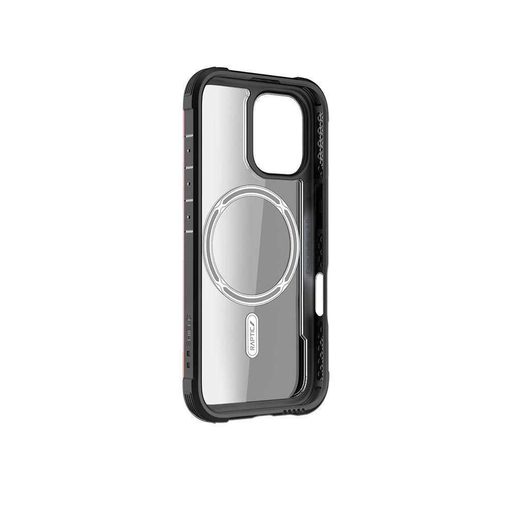 Apple iPhone 16 Pro Max Kılıf M-safe Şarj Özellikli Airbagli Raptic Shield Serisi Şeffaf Arka Yüzey Kapak Kahverengi