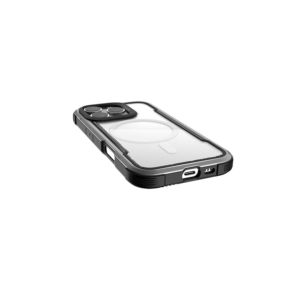 Apple iPhone 16 Pro Max Kılıf M-safe Şarj Özellikli Airbagli Raptic Shield Serisi Şeffaf Arka Yüzey Kapak Siyah