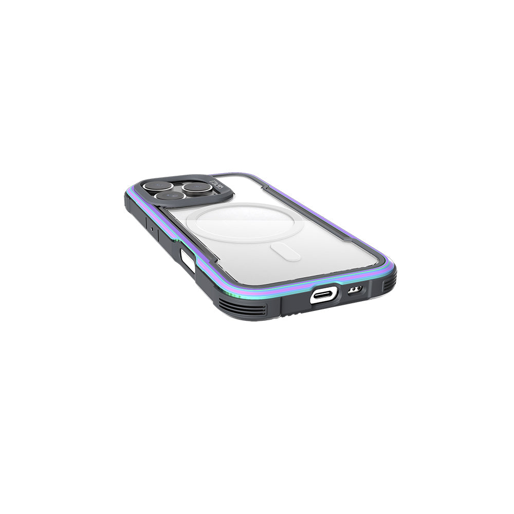 Apple iPhone 16 Pro Max Kılıf M-safe Şarj Özellikli Airbagli Raptic Shield Serisi Şeffaf Arka Yüzey Kapak Kırmızı