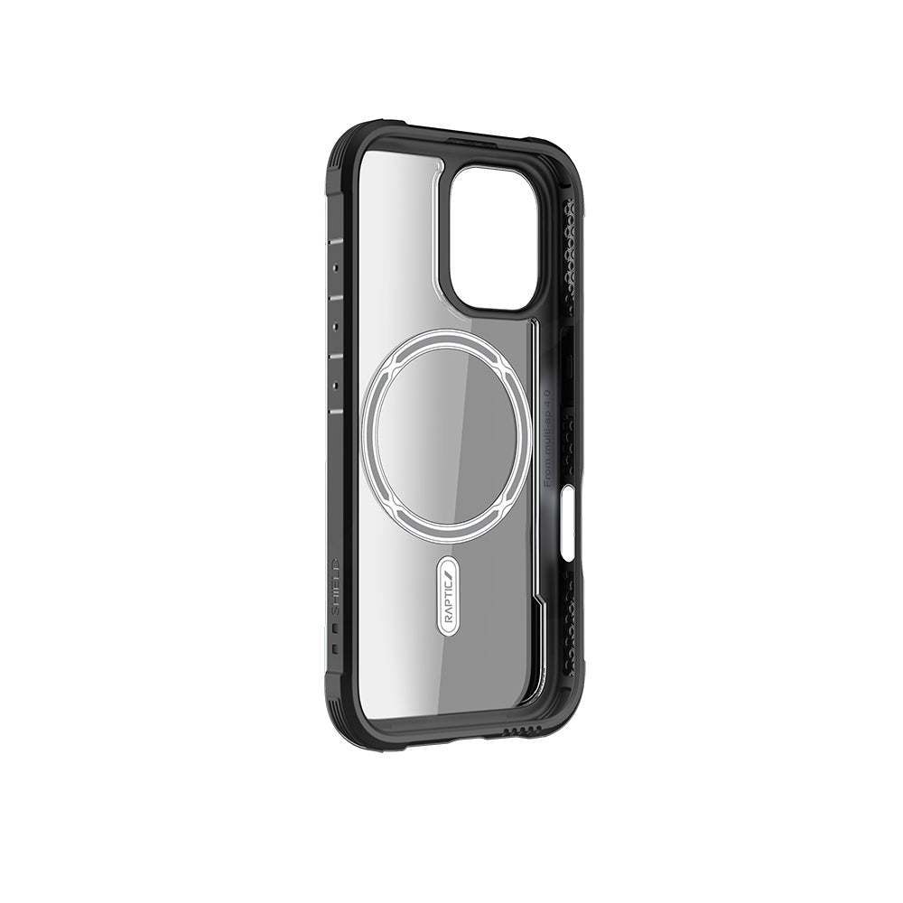 Apple iPhone 16 Pro Max Kılıf M-safe Şarj Özellikli Airbagli Raptic Shield Serisi Şeffaf Arka Yüzey Kapak Kahverengi