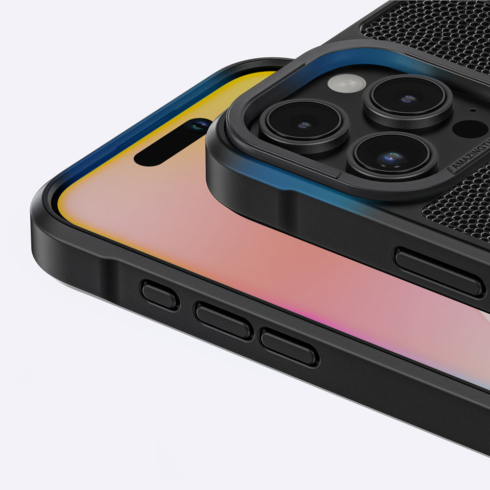 Apple iPhone 16 Pro Max Kılıf M-safe Şarj Özellikli Amazingthing Glamour Serisi Kapak Siyah