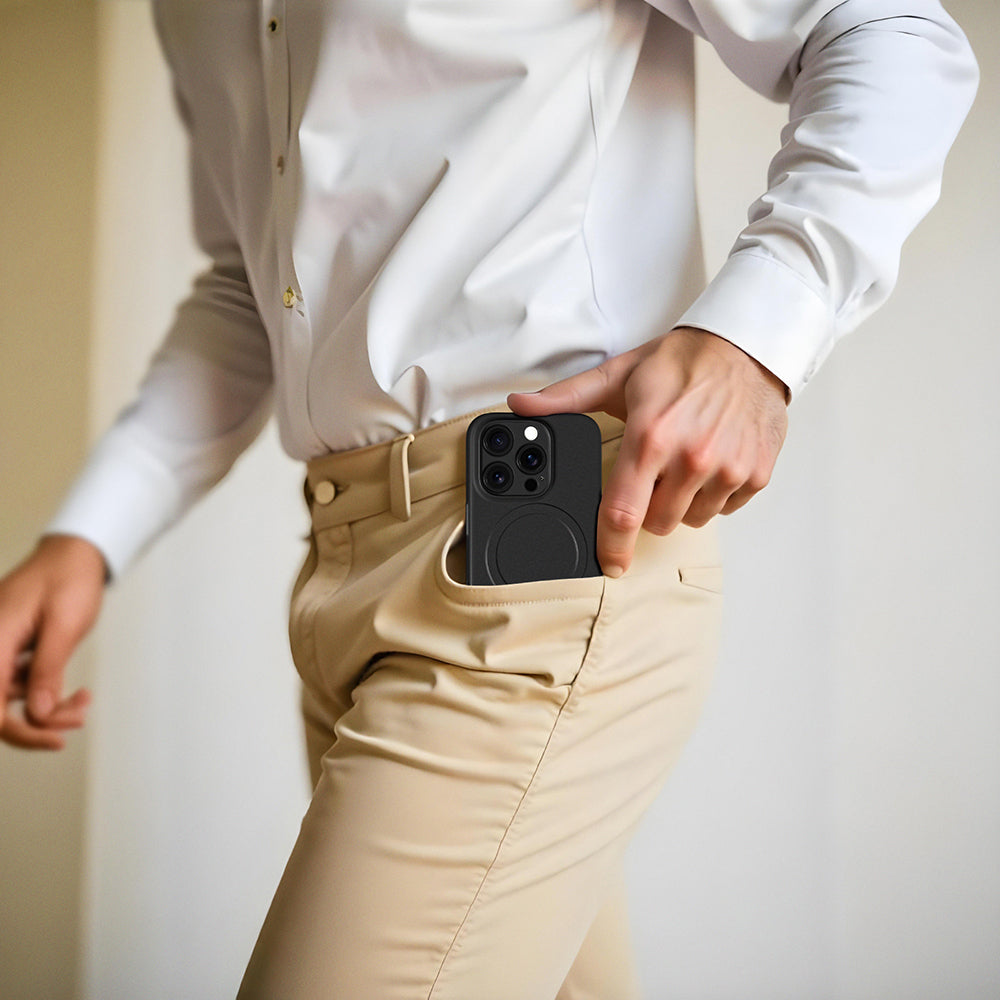 Apple iPhone 16 Pro Max Kılıf M-safe Şarj Özellikli Amazingthing Minimal Air Serisi Kapak Siyah