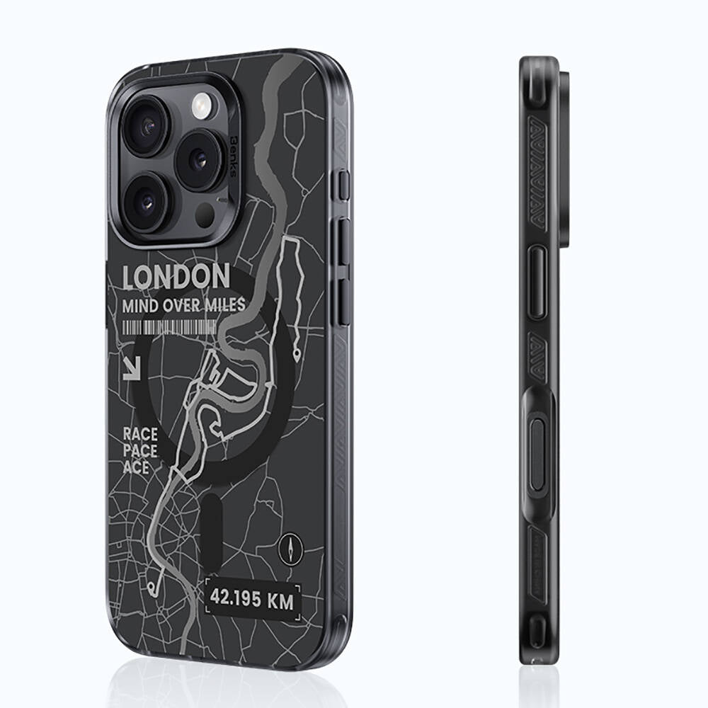 Apple iPhone 16 Pro Max Kılıf M-safe Şarj Özellikli Benks City Serisi Kapak Mavi