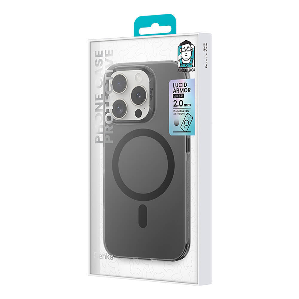 Apple iPhone 16 Pro Max Kılıf M-safe Şarj Özellikli Benks Lucid Armor Kapak Gold