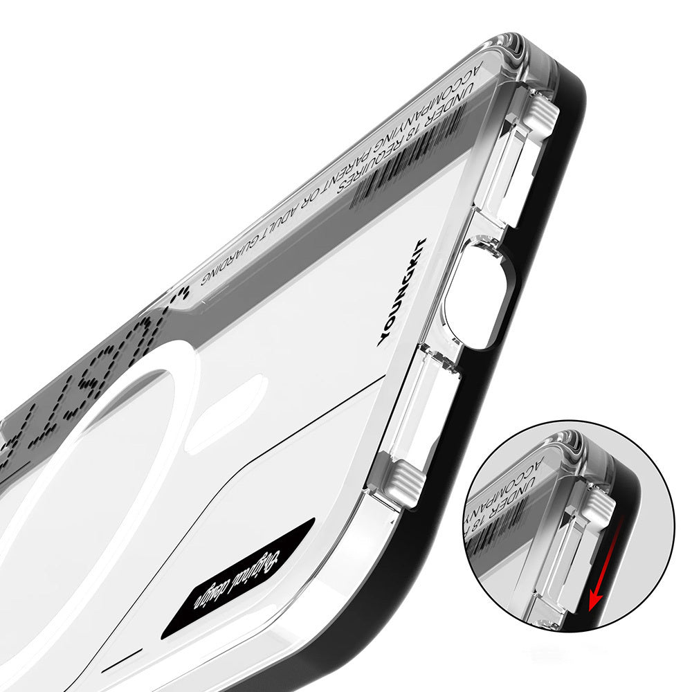 Apple iPhone 16 Pro Max Kılıf M-safe Şarj Özellikli Çıkarılabilir Arka Yüzeyli Youngkit Mecha Kapak Gold