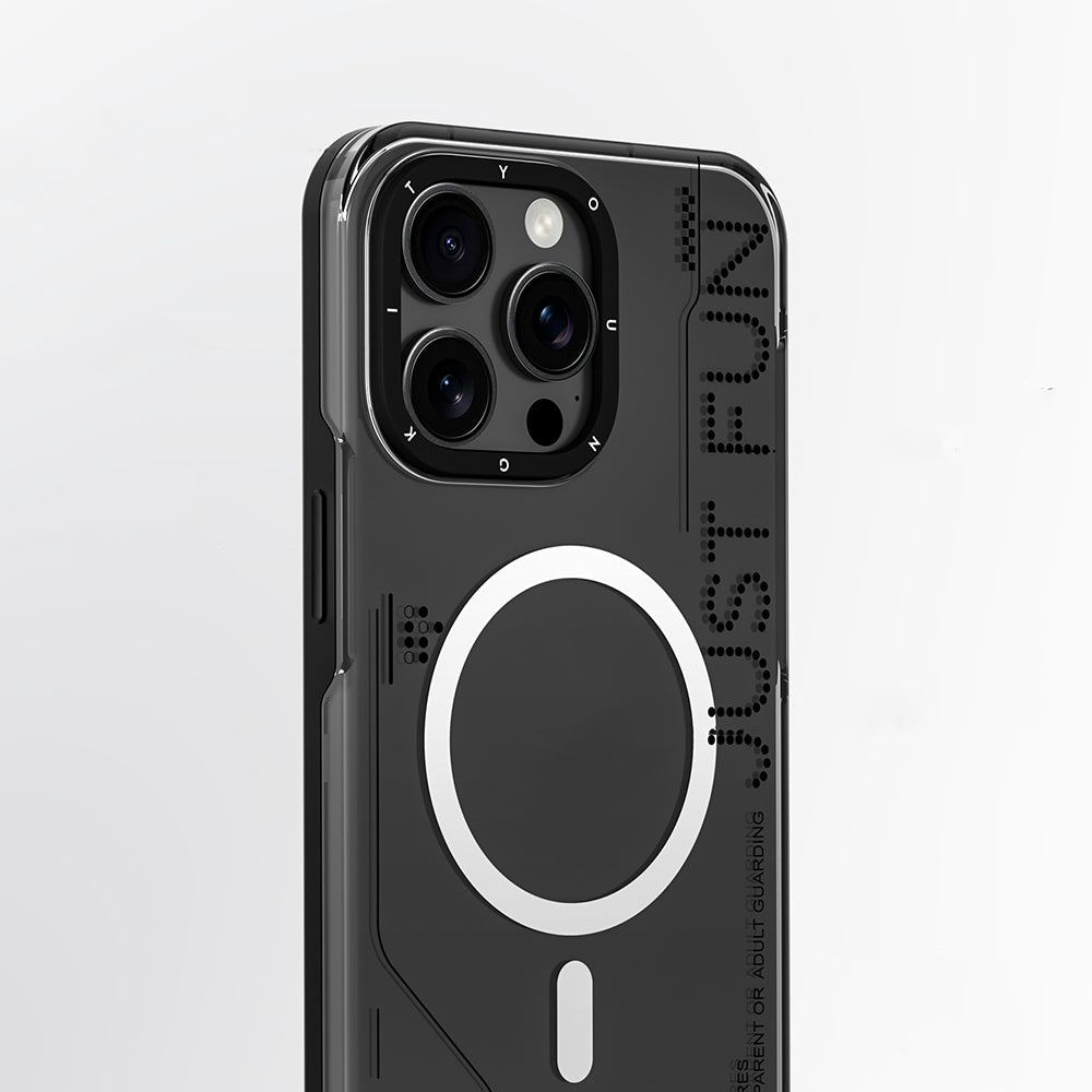 Apple iPhone 16 Pro Max Kılıf M-safe Şarj Özellikli Çıkarılabilir Arka Yüzeyli Youngkit Mecha Kapak Siyah