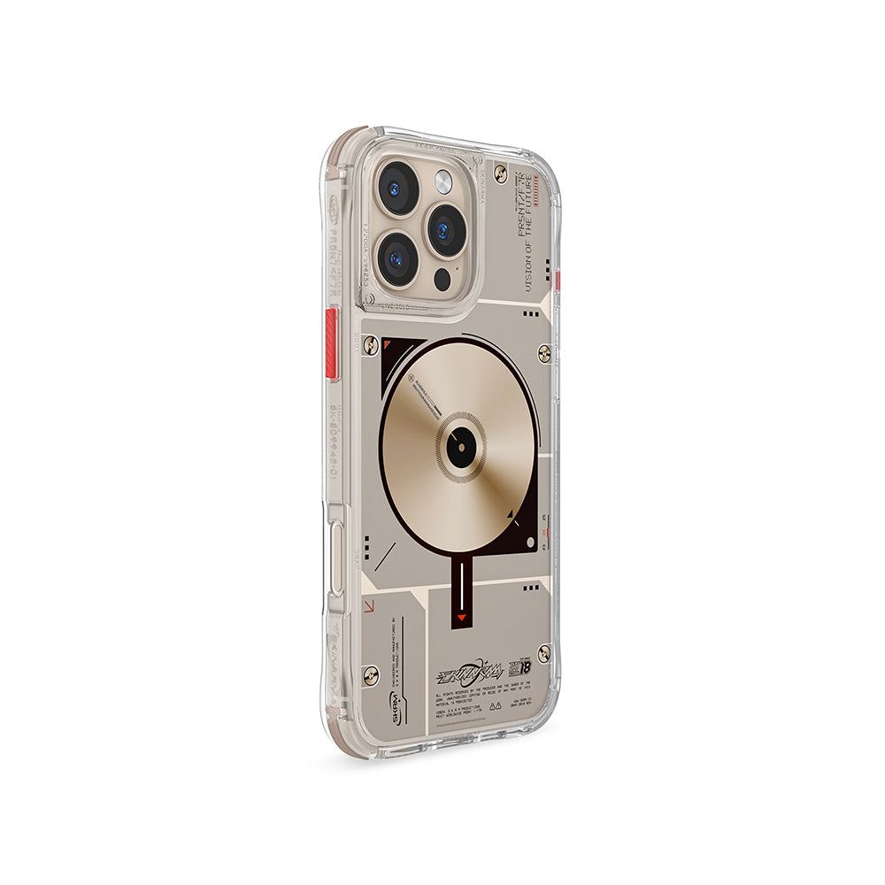 Apple iPhone 16 Pro Max Kılıf M-safe Şarj Özellikli Disk Desenli Airbag Tasarımlı Skinarma Nova Kapak Siyah