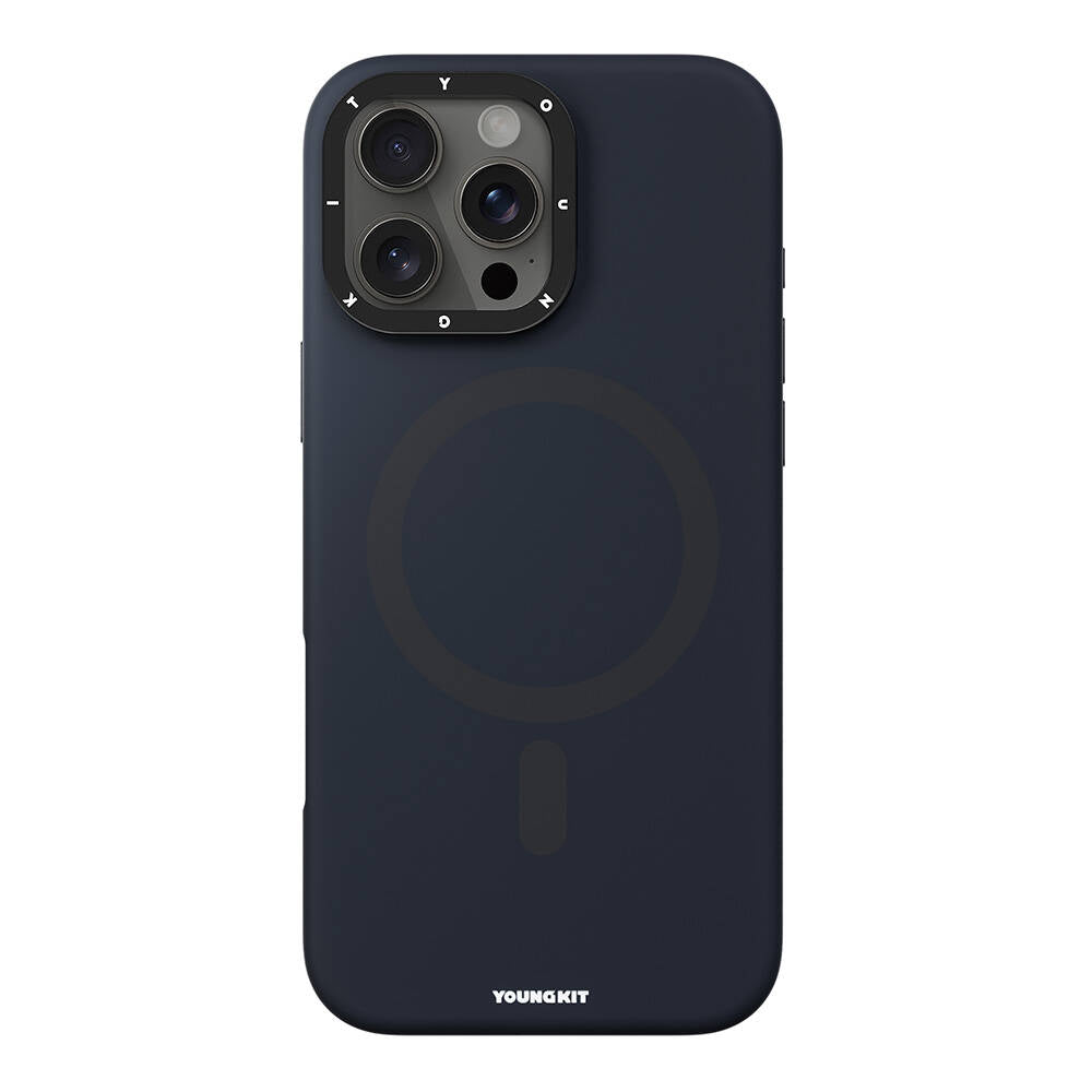 Apple iPhone 16 Pro Max Kılıf M-safe Şarj Özellikli Kamera Standlı Youngkit Bitty Cream Kapak Mavi