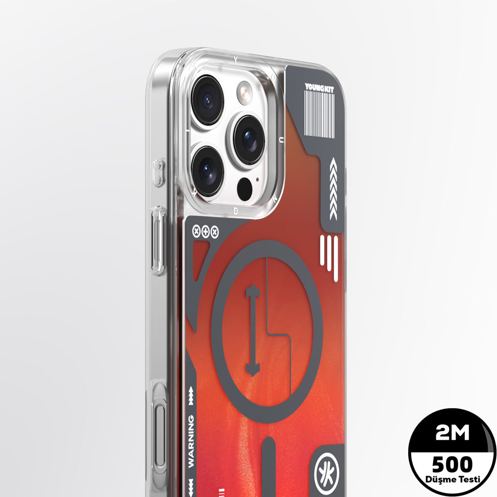 Apple iPhone 16 Pro Max Kılıf M-safe Şarj Özellikli Parlak Kumlu Sıvılı Tasarımlı Galaxy Fantasy Serisi Kapak Mavi