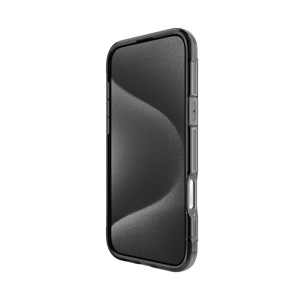 Apple iPhone 16 Pro Max Kılıf M-safe Şarj Özellikli Raptic Air Serisi Airbag Tasarımlı Metal Köşelikli Şeffaf Kapak Gümüş