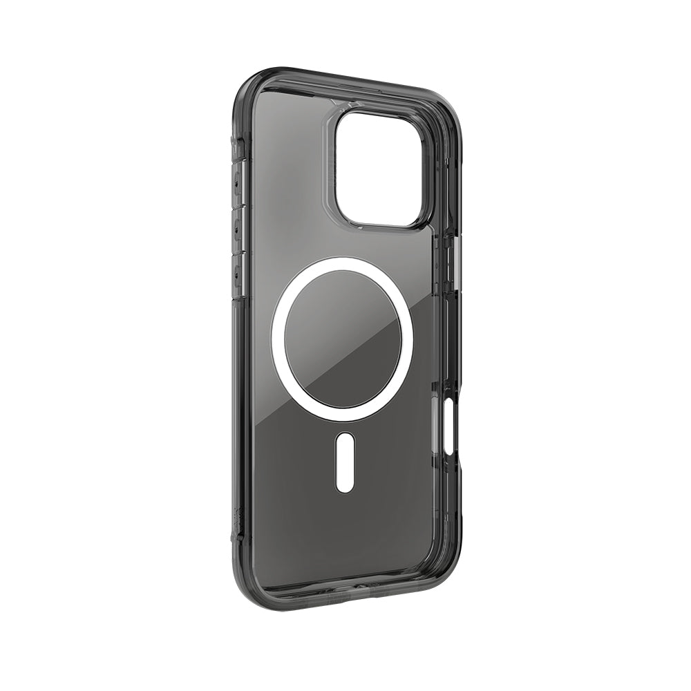 Apple iPhone 16 Pro Max Kılıf M-safe Şarj Özellikli Raptic Air Serisi Airbag Tasarımlı Metal Köşelikli Şeffaf Kapak Gümüş