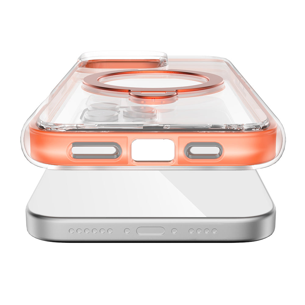 Apple iPhone 16 Pro Max Kılıf M-safe Şarj Özellikli Raptic AirJoy Serisi 360 Derece Dönebilen Standlı Kapak Siyah-Gri