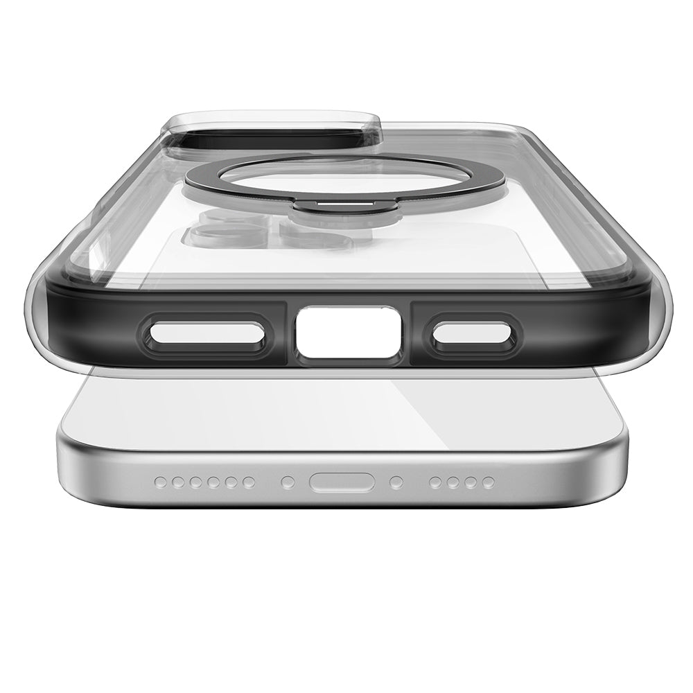 Apple iPhone 16 Pro Max Kılıf M-safe Şarj Özellikli Raptic AirJoy Serisi 360 Derece Dönebilen Standlı Kapak Turuncu