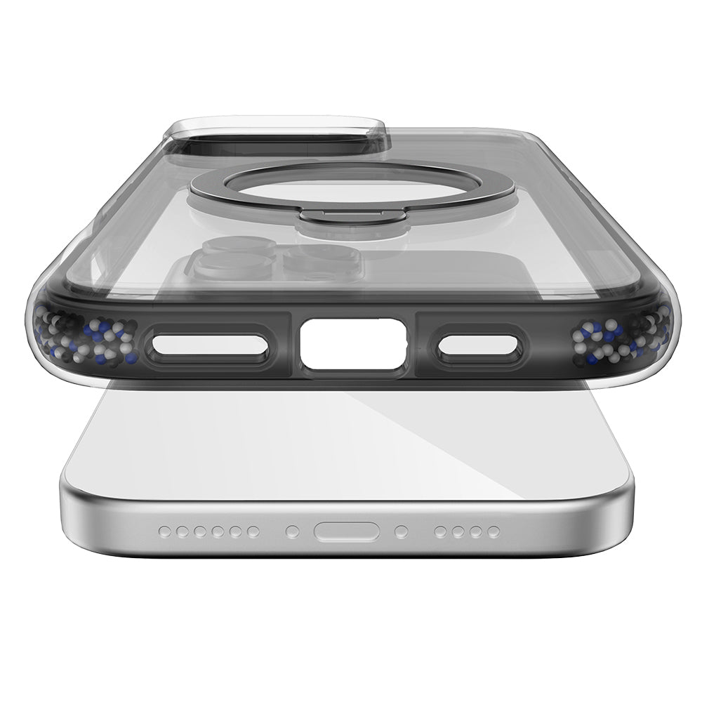 Apple iPhone 16 Pro Max Kılıf M-safe Şarj Özellikli Raptic AirJoy Serisi Boncuk Tasarımlı 360 Derece Dönebilen Standlı Kapak Turuncu