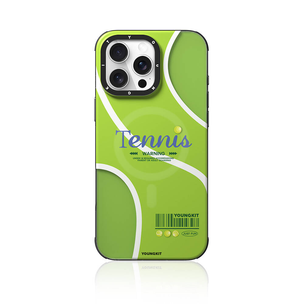 Apple iPhone 16 Pro Max Kılıf M-safe Şarj Özellikli Spor Tasarımlı Youngkit Dynamic Serisi Kapak Beyaz-Siyah