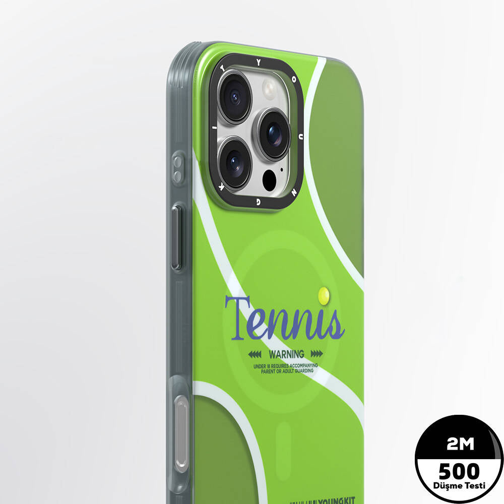 Apple iPhone 16 Pro Max Kılıf M-safe Şarj Özellikli Spor Tasarımlı Youngkit Dynamic Serisi Kapak Yeşil