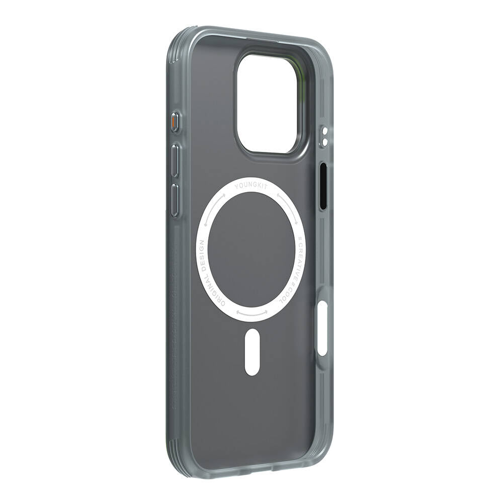 Apple iPhone 16 Pro Max Kılıf M-safe Şarj Özellikli Spor Tasarımlı Youngkit Dynamic Serisi Kapak Kahverengi