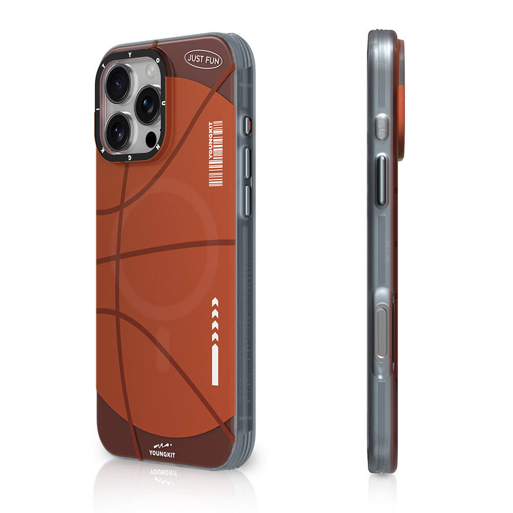 Apple iPhone 16 Pro Max Kılıf M-safe Şarj Özellikli Spor Tasarımlı Youngkit Dynamic Serisi Kapak Kahverengi