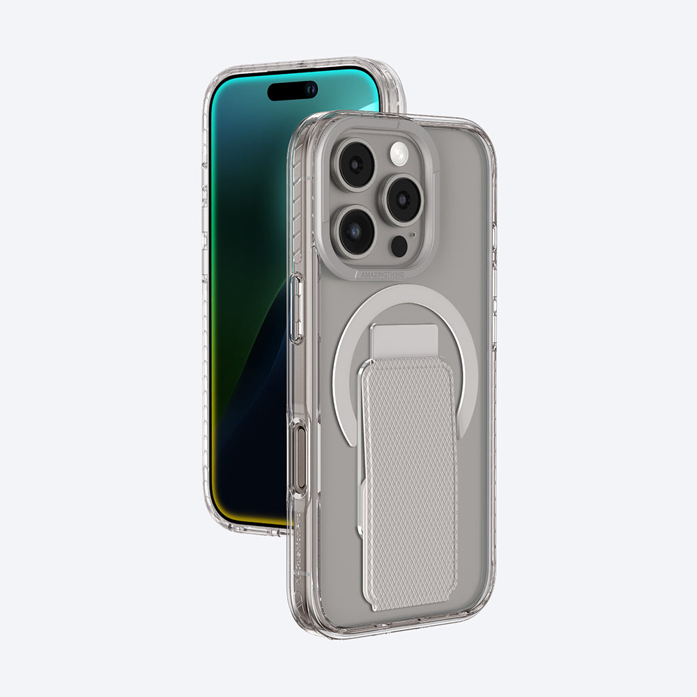 Apple iPhone 16 Pro Max Kılıf M-safe Şarj Özellikli Standlı Amazingthing Titan Pro Plus Kapak Siyah