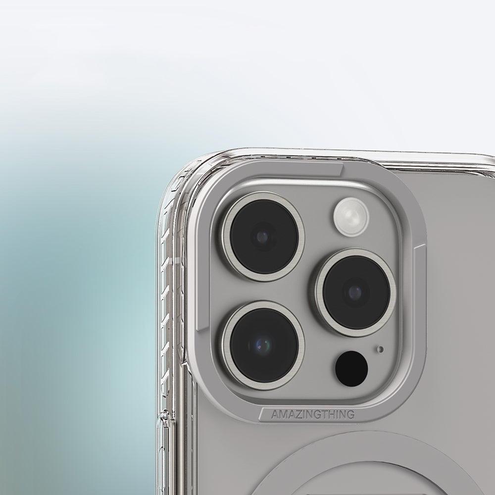 Apple iPhone 16 Pro Max Kılıf M-safe Şarj Özellikli Standlı Amazingthing Titan Pro Plus Kapak Gri