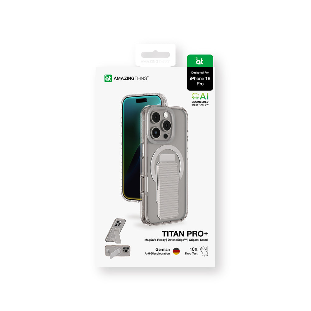Apple iPhone 16 Pro Max Kılıf M-safe Şarj Özellikli Standlı Amazingthing Titan Pro Plus Kapak Rose Gold