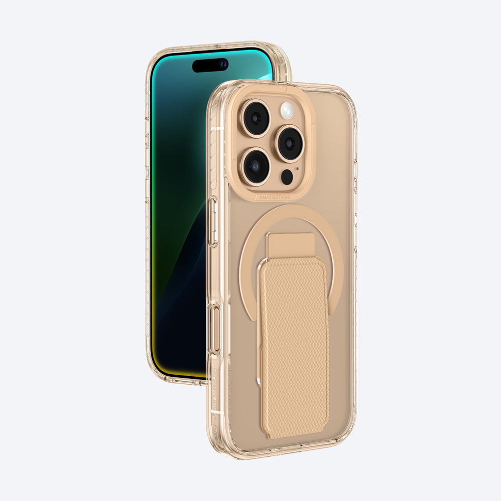 Apple iPhone 16 Pro Max Kılıf M-safe Şarj Özellikli Standlı Amazingthing Titan Pro Plus Kapak Rose Gold