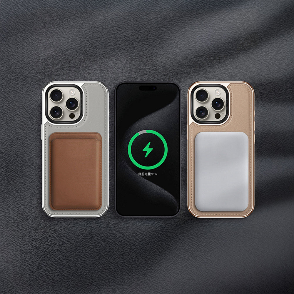 Apple iPhone 16 Pro Max Kılıf M-safe Şarj Özellikli Standlı Leto Kapak Gri