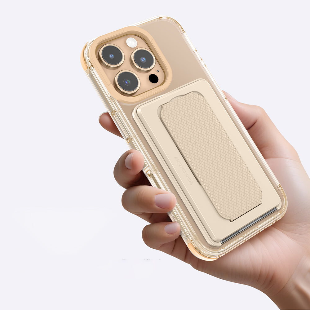 Apple iPhone 16 Pro Max Kılıf M-safe Şarj Özellikli Standlı Set Amazingthing Omni Adventure Serisi Kapak Rose Gold