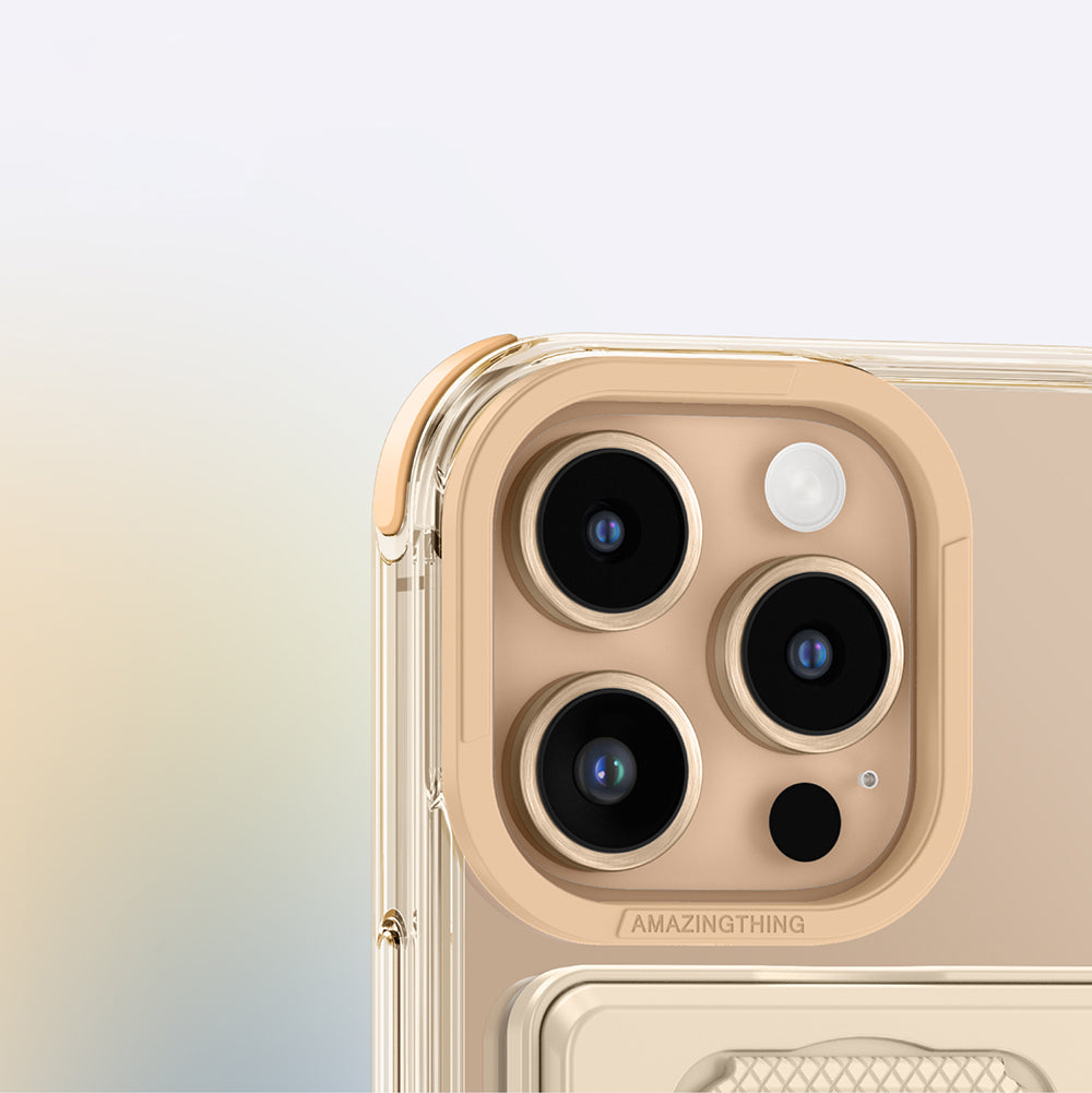 Apple iPhone 16 Pro Max Kılıf M-safe Şarj Özellikli Standlı Set Amazingthing Omni Adventure Serisi Kapak Rose Gold