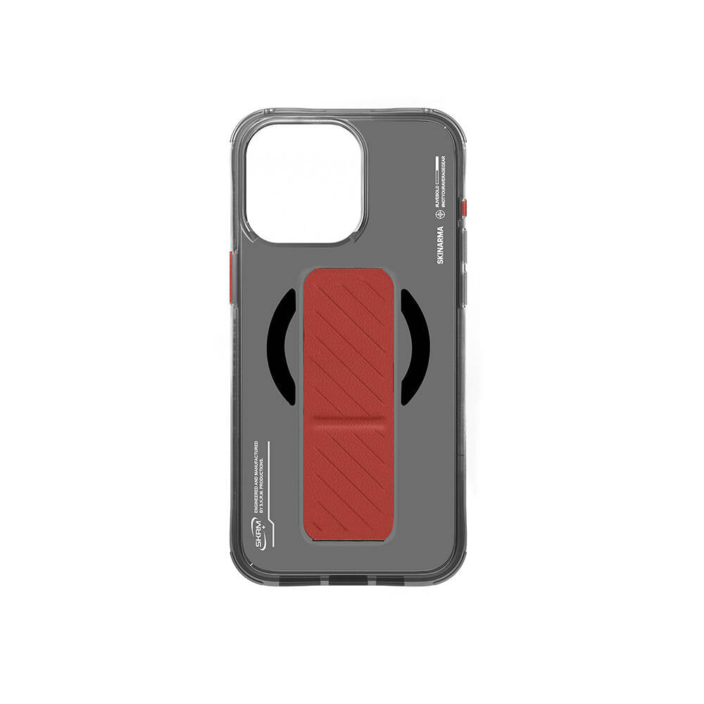 Apple iPhone 16 Pro Max Kılıf M-safe Şarj Özellikli Teknoloji Desenli Standlı Skinarma Axon Kapak Titanyum