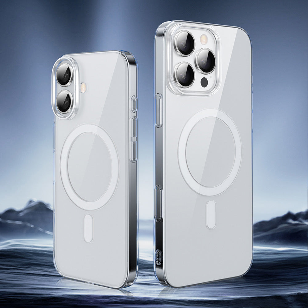 Apple iPhone 16 Pro Max Kılıf M-safe Şarj Özellikli Wiwu YXK-207 Invisible Pro Sert PC Kapak Şeffaf